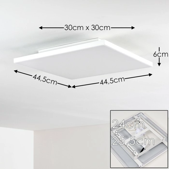 Hofstein Salmi Deckenpanel LED Weiß, 1-flammig, Fernbedienung 2 Hofstein Salmi Deckenpanel LED Weiß, 1-flammig, Fernbedienung – Bild 2