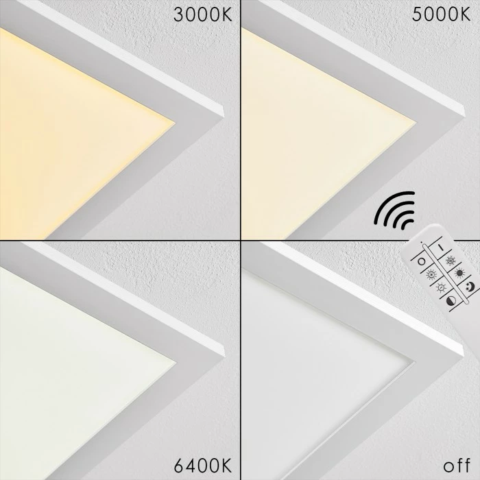 Hofstein Salmi Deckenpanel LED Aluminium, Weiß, 1-flammig, Fernbedienung 9 Hofstein Salmi Deckenpanel LED Aluminium, Weiß, 1-flammig, Fernbedienung – Bild 9