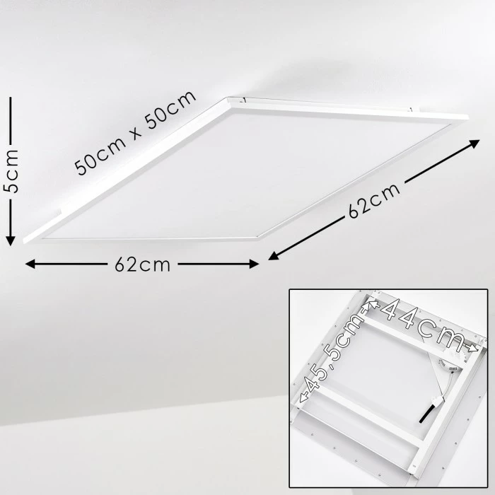 Hofstein Salmi Deckenpanel LED Aluminium, Weiß, 1-flammig, Fernbedienung 2 Hofstein Salmi Deckenpanel LED Aluminium, Weiß, 1-flammig, Fernbedienung – Bild 2