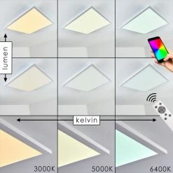 Hofstein Salmi Deckenpanel LED Weiß, 1-flammig, Fernbedienung, Farbwechsler 27 Hofstein Salmi Deckenpanel LED Weiß, 1-flammig, Fernbedienung, Farbwechsler -LED Leuchten Verkäufe salmi deckenpanel h3312032 6