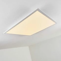 Hofstein Salmi Deckenpanel LED Aluminium, Weiß, 1-flammig, Fernbedienung -LED Leuchten Verkäufe salmi deckenpanel h3314395 2