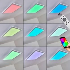 Hofstein Salmi Deckenpanel LED Weiß, 1-flammig, Fernbedienung, Farbwechsler -LED Leuchten Verkäufe salmi deckenpanel h3325452 10