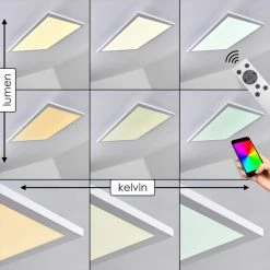 Hofstein Salmi Deckenpanel LED Weiß, 1-flammig, Fernbedienung, Farbwechsler -LED Leuchten Verkäufe salmi deckenpanel h3325452 5