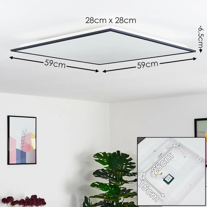 Hofstein Salmi Deckenpanel LED Grau, Weiß, 1-flammig 2 Hofstein Salmi Deckenpanel LED Grau, Weiß, 1-flammig – Bild 2