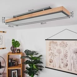 Hofstein Salmi Deckenpanel LED Schwarz, Wei&szlig;, Holzoptik, 1-flammig -LED Leuchten Verkäufe salmi deckenpanel h3436882 3