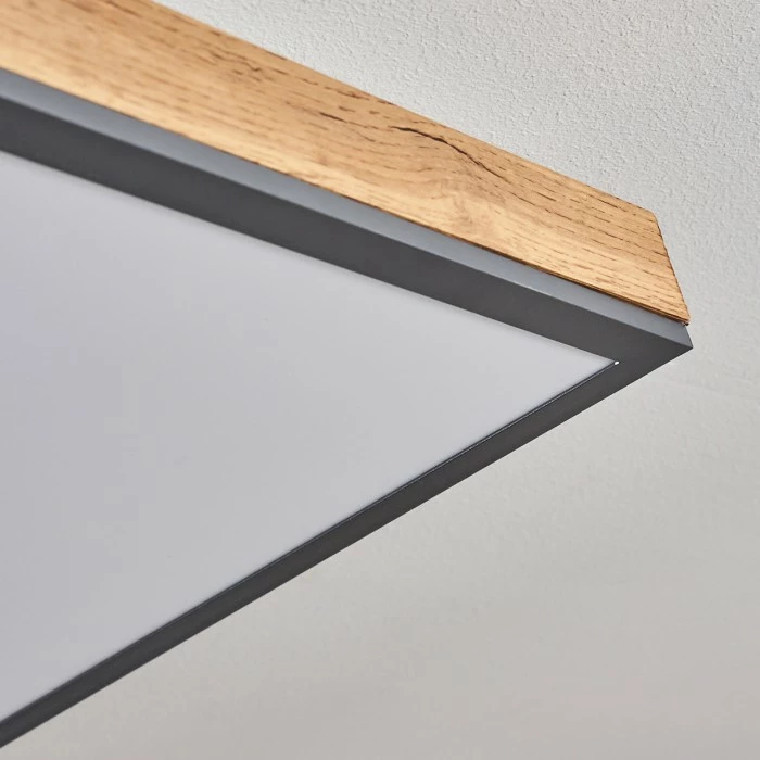 Hofstein Salmi Deckenpanel LED Schwarz, Weiß, Holzoptik, 1-flammig, Fernbedienung 3 Hofstein Salmi Deckenpanel LED Schwarz, Weiß, Holzoptik, 1-flammig, Fernbedienung – Bild 3