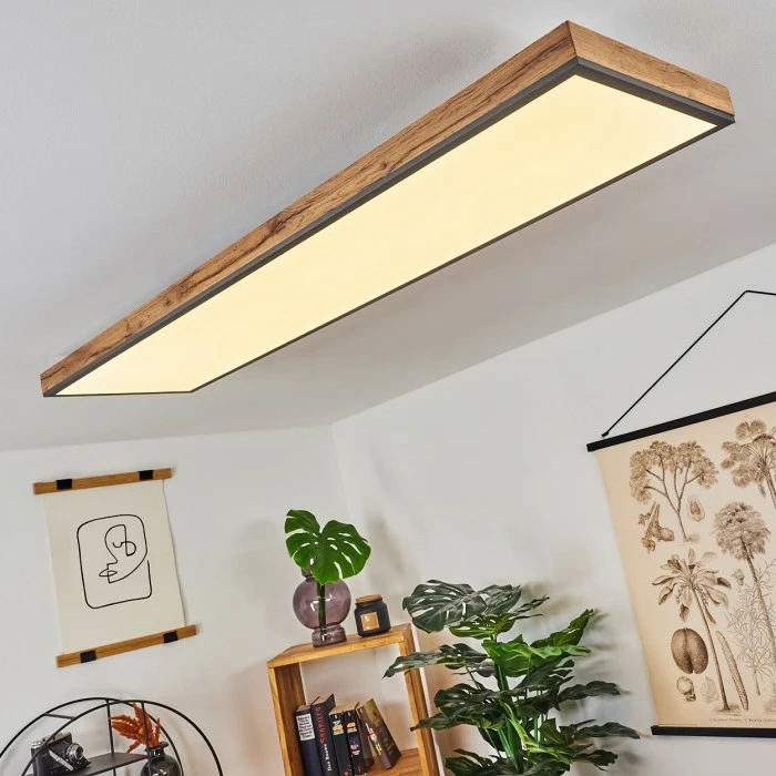 Hofstein Salmi Deckenpanel LED Schwarz, Weiß, Holzoptik, 1-flammig, Fernbedienung 9 Hofstein Salmi Deckenpanel LED Schwarz, Weiß, Holzoptik, 1-flammig, Fernbedienung – Bild 9