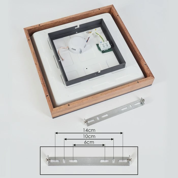 Hofstein Salmi Deckenpanel LED Schwarz, Weiß, Holzoptik, 1-flammig 5 Hofstein Salmi Deckenpanel LED Schwarz, Weiß, Holzoptik, 1-flammig – Bild 5