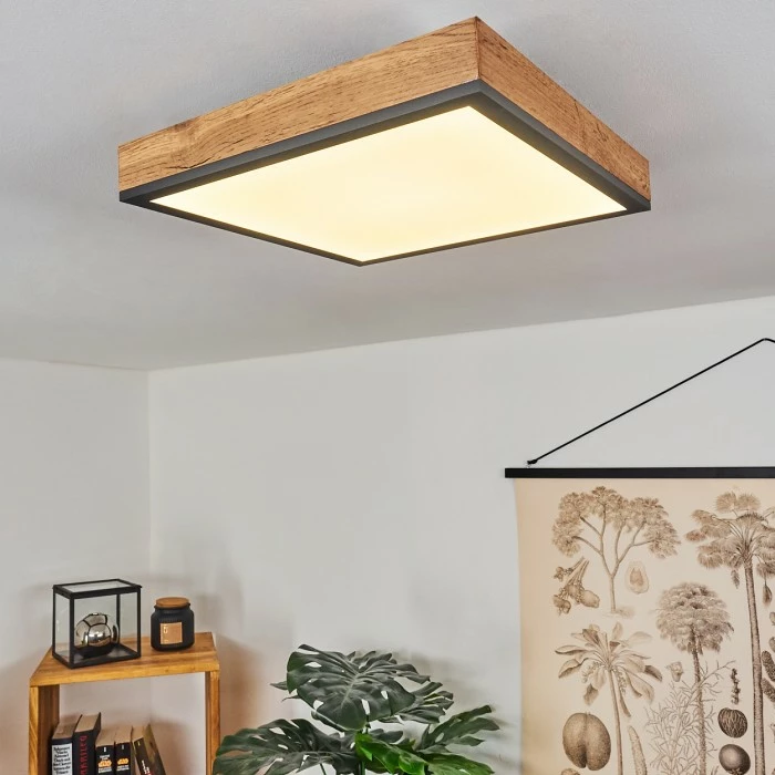 Hofstein Salmi Deckenpanel LED Schwarz, Weiß, Holzoptik, 1-flammig 7 Hofstein Salmi Deckenpanel LED Schwarz, Weiß, Holzoptik, 1-flammig – Bild 7