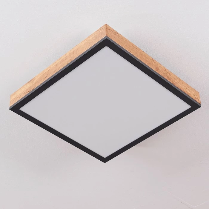 Hofstein Salmi Deckenpanel LED Schwarz, Weiß, Holzoptik, 1-flammig 8 Hofstein Salmi Deckenpanel LED Schwarz, Weiß, Holzoptik, 1-flammig – Bild 8