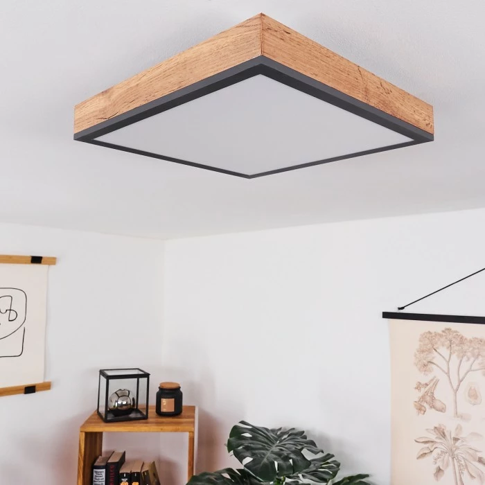 Hofstein Salmi Deckenpanel LED Schwarz, Weiß, Holzoptik, 1-flammig 10 Hofstein Salmi Deckenpanel LED Schwarz, Weiß, Holzoptik, 1-flammig – Bild 10