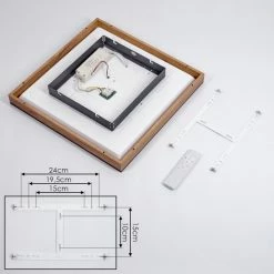 Hofstein Salmi Deckenpanel LED Schwarz, Braun, Holzoptik, 1-flammig, Fernbedienung -LED Leuchten Verkäufe salmi deckenpanel h3456781 4