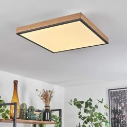 Hofstein Salmi Deckenpanel LED Schwarz, Braun, Holzoptik, 1-flammig, Fernbedienung -LED Leuchten Verkäufe salmi deckenpanel h3456781 8