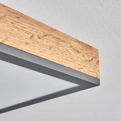 Hofstein Salmi Deckenpanel LED Schwarz, Braun, Holzoptik, 1-flammig, Fernbedienung -LED Leuchten Verkäufe salmi deckenpanel h3456804 2