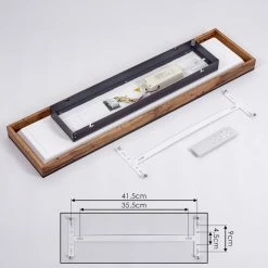 Hofstein Salmi Deckenpanel LED Schwarz, Braun, Holzoptik, 1-flammig, Fernbedienung -LED Leuchten Verkäufe salmi deckenpanel h3456804 4