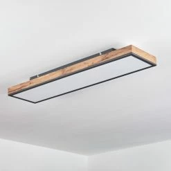 Hofstein Salmi Deckenpanel LED Schwarz, Braun, Holzoptik, 1-flammig, Fernbedienung -LED Leuchten Verkäufe salmi deckenpanel h3456804 7
