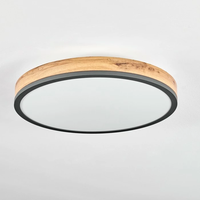 Hofstein Salmi Deckenpanel LED Anthrazit, Braun, Holzoptik, 1-flammig 8 Hofstein Salmi Deckenpanel LED Anthrazit, Braun, Holzoptik, 1-flammig – Bild 8