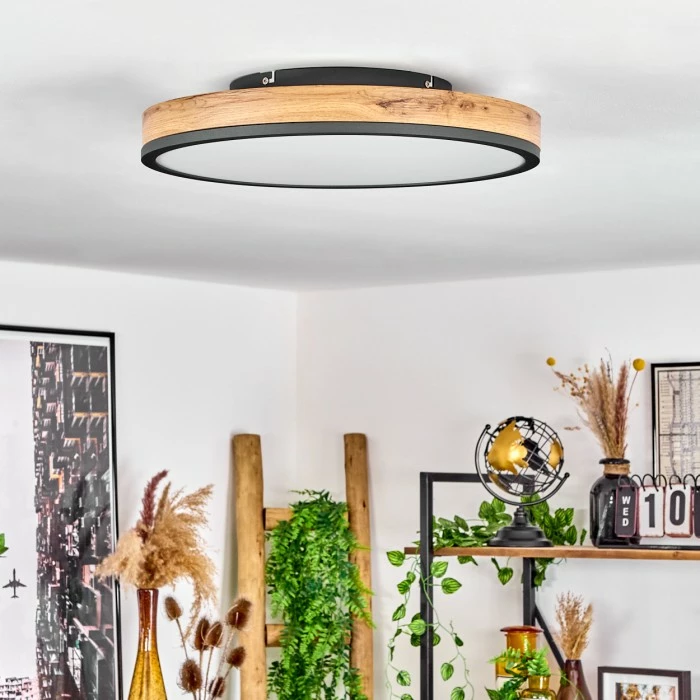 Hofstein Salmi Deckenpanel LED Anthrazit, Braun, Holzoptik, 1-flammig 10 Hofstein Salmi Deckenpanel LED Anthrazit, Braun, Holzoptik, 1-flammig – Bild 10