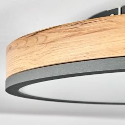 Hofstein Salmi Deckenpanel LED Schwarz, Anthrazit, Braun, Holzoptik, 1-flammig, Fernbedienung -LED Leuchten Verkäufe salmi deckenpanel h3581926 5