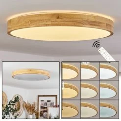 Hofstein Samaira Deckenleuchte LED Naturfarben, 1-flammig, Fernbedienung