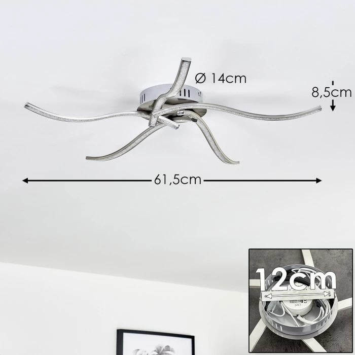 Hofstein Saskatoon Deckenleuchte LED Nickel-Matt, 5-flammig 2 Hofstein Saskatoon Deckenleuchte LED Nickel-Matt, 5-flammig – Bild 2