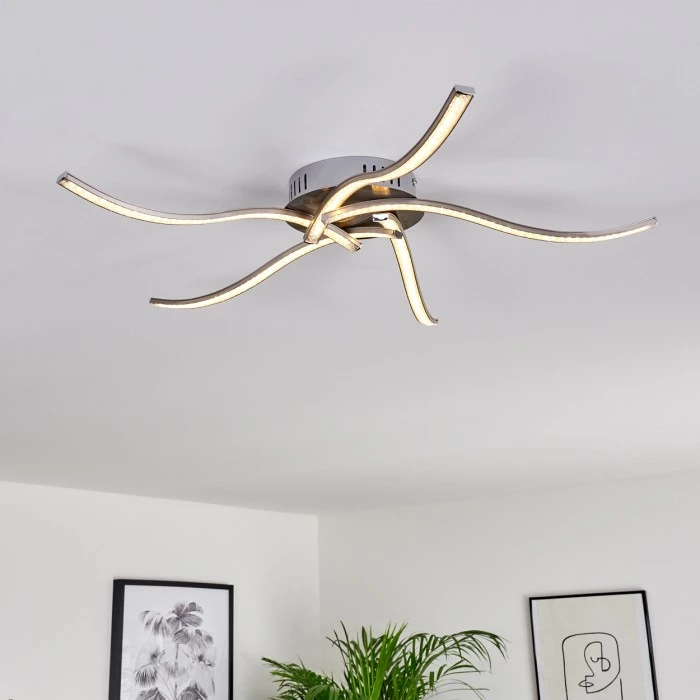 Hofstein Saskatoon Deckenleuchte LED Nickel-Matt, 5-flammig 3 Hofstein Saskatoon Deckenleuchte LED Nickel-Matt, 5-flammig – Bild 3