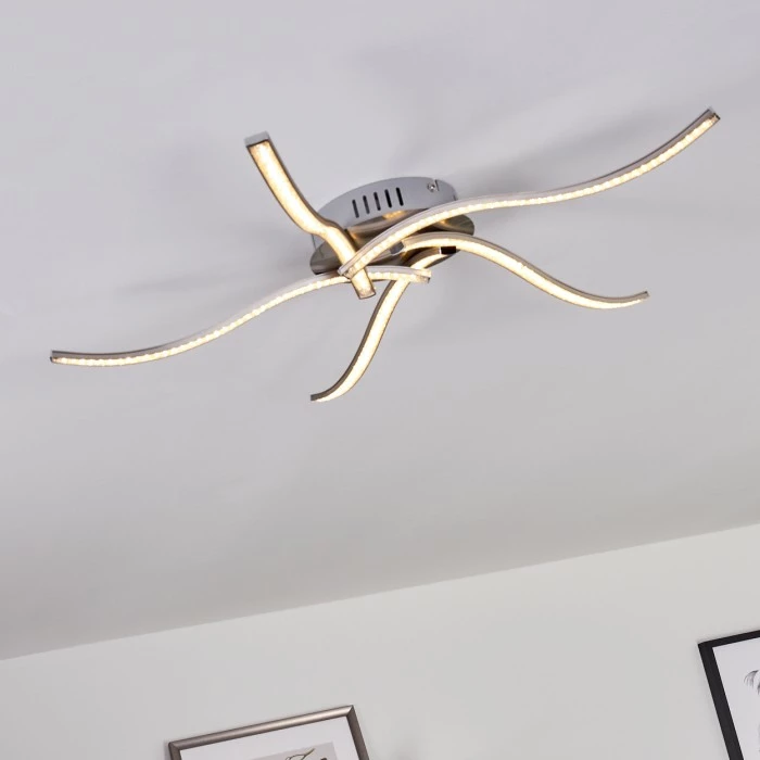 Hofstein Saskatoon Deckenleuchte LED Nickel-Matt, 5-flammig 4 Hofstein Saskatoon Deckenleuchte LED Nickel-Matt, 5-flammig – Bild 4