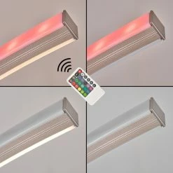 Hofstein Scar RGB Bogenlampe LED Nickel-Matt, 1-flammig, Fernbedienung, Farbwechsler -LED Leuchten Verkäufe scar rgb bogenlampe h3266052 do4 5