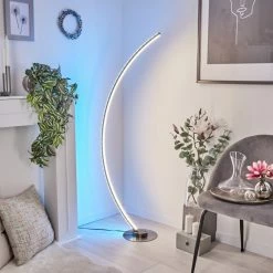 Hofstein Scar RGB Bogenlampe LED Nickel-Matt, 1-flammig, Fernbedienung, Farbwechsler -LED Leuchten Verkäufe scar rgb bogenlampe h3266052 do4 6