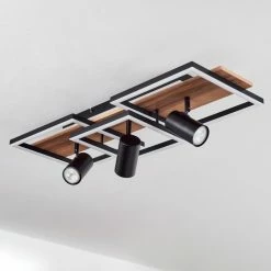 Hofstein Sequeira Deckenleuchte LED Schwarz, Holz hell, Holzoptik, 4-flammig -LED Leuchten Verkäufe sequeira deckenleuchte h3584781 7