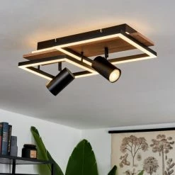 Hofstein Sequeira Deckenleuchte LED Schwarz, Holz hell, Holzoptik, 3-flammig -LED Leuchten Verkäufe sequeira deckenleuchte h3584828 6