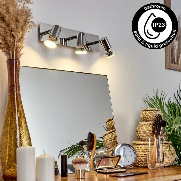 Hofstein Sibarco Wandleuchte LED Chrom, 3-flammig 1 Hofstein Sibarco Wandleuchte LED Chrom, 3-flammig