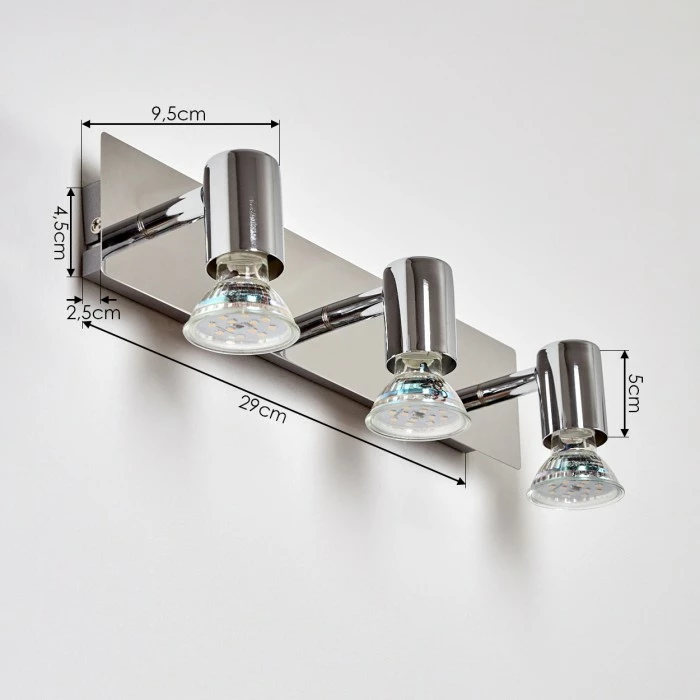 Hofstein Sibarco Wandleuchte LED Chrom, 3-flammig 4 Hofstein Sibarco Wandleuchte LED Chrom, 3-flammig – Bild 4