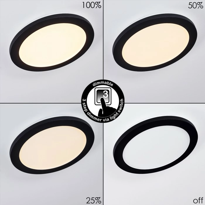 Hofstein Siguna Deckenleuchte LED Schwarz, 1-flammig 4 Hofstein Siguna Deckenleuchte LED Schwarz, 1-flammig – Bild 4