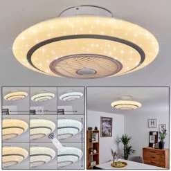 Hofstein Sitges Deckenventilator LED Weiß, 1-flammig, Fernbedienung