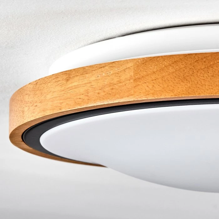 Hofstein Sobredo Deckenleuchte LED Schwarz, Weiß, Naturfarben, 1-flammig 3 Hofstein Sobredo Deckenleuchte LED Schwarz, Weiß, Naturfarben, 1-flammig – Bild 3