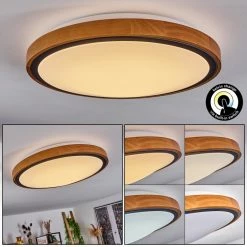 Hofstein Sobredo Deckenleuchte LED Schwarz, Weiß, Naturfarben, 1-flammig