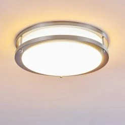 Hofstein Sora Deckenleuchte LED Nickel-Matt, Weiß, 1-flammig -LED Leuchten Verkäufe sora deckenleuchte h3266182 do4 5