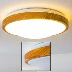 Hofstein Sora Wood Deckenlampe LED Weiß, Holz hell, 1-flammig -LED Leuchten Verkäufe sora wood deckenlampe h168456 4