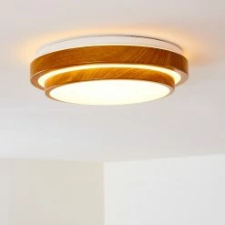 Hofstein Sora Wood Deckenleuchte LED Weiß, Holz hell, 1-flammig -LED Leuchten Verkäufe sora wood deckenleuchte h3011294 do4 3