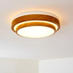 Hofstein Sora Wood Deckenleuchte LED Weiß, Holz hell, 1-flammig -LED Leuchten Verkäufe sora wood deckenleuchte h3011294 do4 5