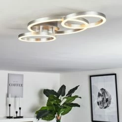 Hofstein Sorte Deckenleuchte LED Nickel-Matt, 1-flammig