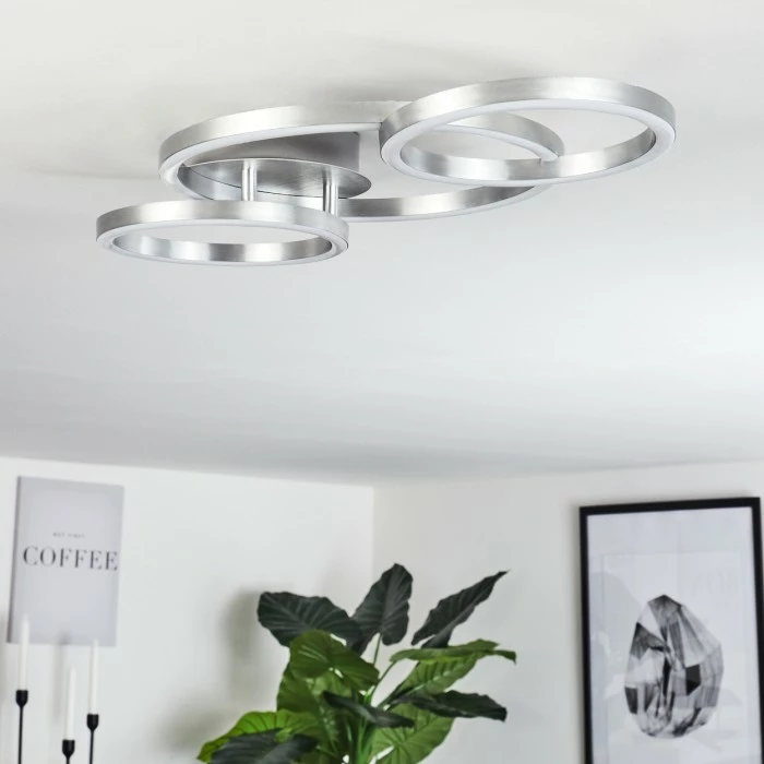 Hofstein Sorte Deckenleuchte LED Nickel-Matt, 1-flammig 12 Hofstein Sorte Deckenleuchte LED Nickel-Matt, 1-flammig – Bild 12