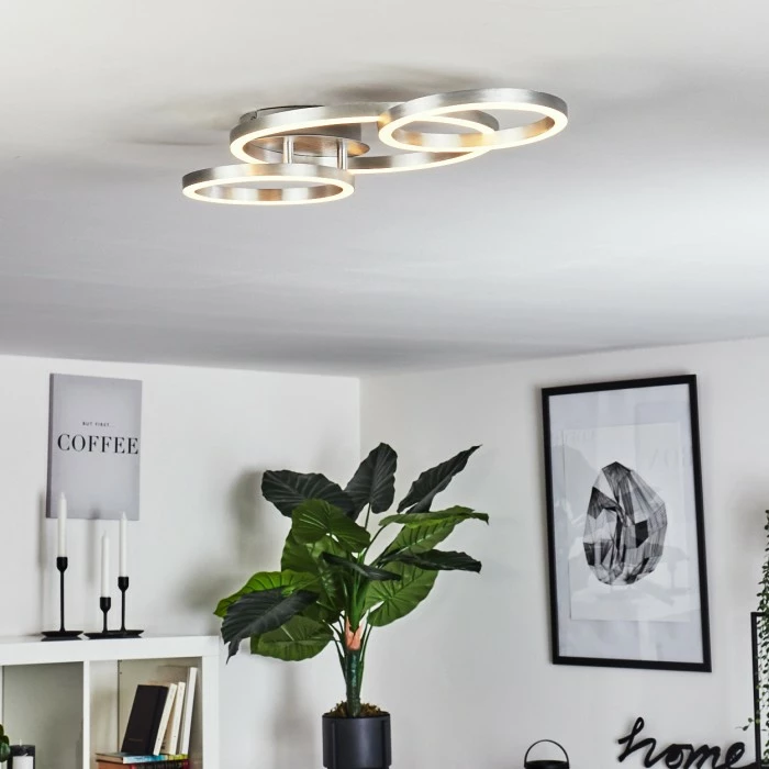 Hofstein Sorte Deckenleuchte LED Nickel-Matt, 1-flammig 9 Hofstein Sorte Deckenleuchte LED Nickel-Matt, 1-flammig – Bild 9