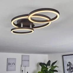 Hofstein Sorte Deckenleuchte LED Chrom, Schwarz, 1-flammig