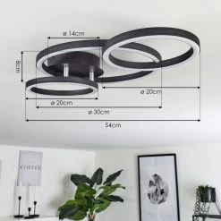 Hofstein Sorte Deckenleuchte LED Chrom, Schwarz, 1-flammig -LED Leuchten Verkäufe sorte deckenleuchte h3457139 3