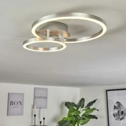 Hofstein Sorte Deckenleuchte LED Nickel-Matt, 1-flammig -LED Leuchten Verkäufe sorte deckenleuchte h3457160 8