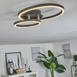 Hofstein Sorte Deckenleuchte LED Chrom, Schwarz, 1-flammig