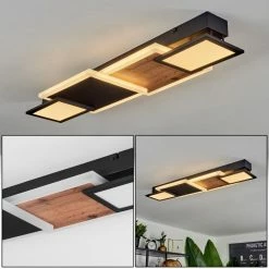 Hofstein Sourbarie Deckenleuchte LED Schwarz, Braun, Holzoptik, 1-flammig