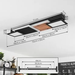 Hofstein Sourbarie Deckenleuchte LED Schwarz, Braun, Holzoptik, 1-flammig -LED Leuchten Verkäufe sourbarie deckenleuchte h3582763 3